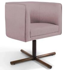 Imagem de Poltrona Decorativa Giratória Base X Betina D02 Veludo Rosê B-305 - Lyam Decor