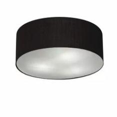 Imagem de Plafon Cilíndrico Md-3047 Cúpula em Tecido 45x15cm Preto - Bivolt