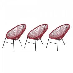 Imagem de Kit Com 3 Cadeiras Para Jardim Circulares Caribe Famais  / 