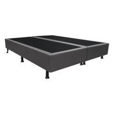 Imagem de Base Box para Cama Casal King 192x203cm Bipartido Liz S05 Sintético Cinza - Mpozenato
