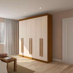 Imagem de Guarda-Roupa Casal Santana 6 pt Imbuia e Off White