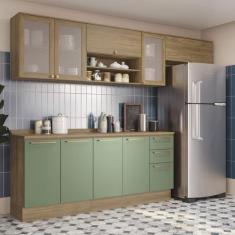 Imagem de Armário de Cozinha Modulada Completa Reta 7 peças 2,80m 217 Botanic Ka