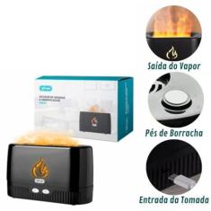 Imagem de Difusor Aromatizador Flame Umidificador Ar Óleos Essenciais perfeito p