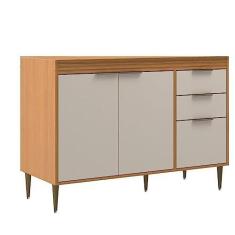 Imagem de Balcão Móveis Sul 5307 Francini 120cm 2 Portas 3 Gavetas Sem Tampo