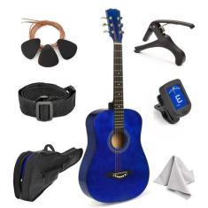 Imagem de Guitarra acústica MasterPlay Classical 30" para crianças com kit azul 
