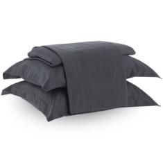 Imagem de Jogo Cama Lençol King 300 Fios Kacyumara Piolo Cinza Chumbo