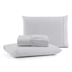 Imagem de Jogo De Lençol Casal 3 Peças P Palito 100% Algodão 180 Fios - Bella La