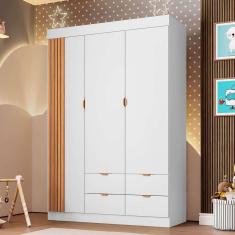 Imagem de guarda-roupa infantil ayla 3 pt 4 gv branco