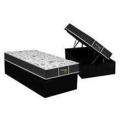 Imagem de Cama Box Baú Solteiro: Colchão Molas Probel Prolastic ProDormir Sleep + Base CRC Courano Black(88x188)