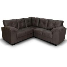 Imagem de Conjunto Sofá De Canto 2 E 3 Lugares Hellen Santiago Velut Tabaco