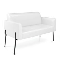 Imagem de Sofá Namoradeira 2 Lugares Pé De Ferro Preto Para Sala Marisa Corano Branco D03 - D'rossi