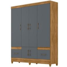 Imagem de Guarda Roupa Ms912 165cm 6 Portas Freijó Cinza Moval