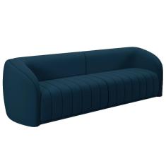Imagem de Sofá 05 Lugares Para Sala De Estar 332 Cm Lazio M03 Veludo Azul - Lyam Decor