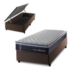 Imagem de Conjunto Box Baú Solteiro Dakota Preto 88x188x64 Espuma D33 - King Hou