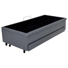 Imagem de Bicama Solteiro com Baú 88x188 Courino Cinza