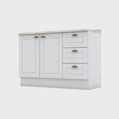 Imagem de Balcão para Cozinha 3 Gavetas 2 Portas com Tampo Emily