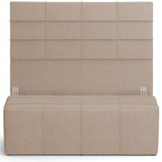 Imagem de Kit Cabeceira Cama Box Casal 140cm com Calçadeira Roma W01 Linho Bege Escuro - Lyam