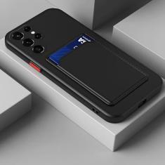 Imagem de Porta-bolsas com compartimento para cartão Capas de telefone tipo carteira de silicone macio para Samsung Galaxy S23 S22 S21 Ultra S20 FE A53 A52 A13 A12 A51 A71 Capa, preta, para Samsung S22