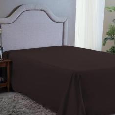 Imagem de Lençol King Sem Elástico 400 Fios Marrom 2,80M X 2,50M - Bordando Enxo