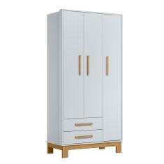 Imagem de Guarda Roupa Infantil 3 Portas e 2 Gavetas Encantado Q01 Cinza Clique Chique