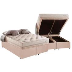 Imagem de Cama Box Baú King + Colchão Herval Scotland Molas Maxspring 193X203x76