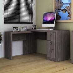 Imagem de Mesa De Escritório L 3 Gavetas Me4101 Tecno Mobili Carvalho