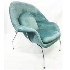 Imagem de Poltrona Womb Chair tecido veludo verde menta - Poltronas do Sul