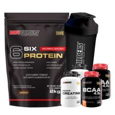 Imagem de Kit Six Protein 2Kg + 2X Bcaa 4,5 100G + 2X Power Creatine 100G + Coqu