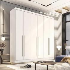 Imagem de Guarda Roupa Casal 6 Portas 4 Gavetas Uberaba Branco Neve