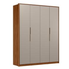 Imagem de Guarda Roupa Casal Attore 4 Portas Nogueira/Nude Prime - Demartêz