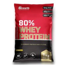Whey Growth 1kg Suplemento 80% Whey Protein Concentrado