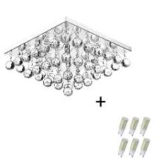 Imagem de Lustre Cristal Legitimo Classic Square 40x40 + Lâmpadas 6000