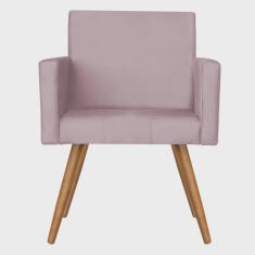 Imagem de Poltrona Vitória Decorativa Veludo Rosê