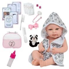 Imagem de Boneca Reborn Menina Larinha Fofa Com Saída De Banho Bolsa - Cegonha R