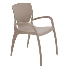 Imagem de Cadeira Tramontina Clarice Summa em Polipropileno e Fibra de Vidro Camurça com Braços