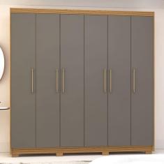 Imagem de Guarda-Roupa Casal Vegas 6 Portas 6 Gavetas Nature/Alaska - Pnr Móveis