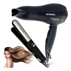 Imagem de Kit Secador De Cabelo Silencioso E Prancha Cerâmica Titanium SC-13