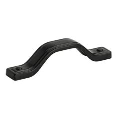 Imagem de Amerock | Puxador de armário de cozinha | Preto fosco | 3-3/4 pol. (96 mm) de centro a centro | Jolene | 1 pacote | Ferragens para móveis | Alça de armário | Puxador de gaveta de banheiro