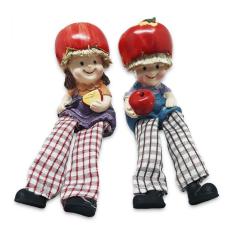 Imagem de Bonecos da Fartura da Maçã Perna Mole Tecido Resina 17cm