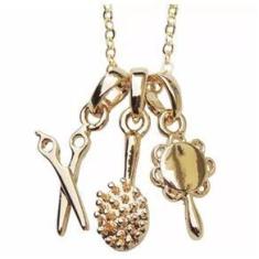 Imagem de Colar Cabeleireira Tesoura Espelho Folheado A Ouro 18k