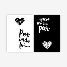 Imagem de Kit 2 Quadros Decorativos Quarto Casal 50x35cm Por Onde For