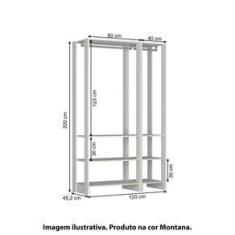 Imagem de Estante Closet Yes 120cm Com 2 Cabideiros - Montana