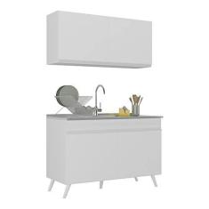 Imagem de Armário de Cozinha Compacta 120cm Veneza Multimóveis V2141 Branco