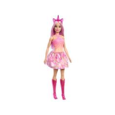 Imagem de Boneca Barbie Saia De Unicórnio De Sonho Rosa - Com Sapatos Faixa E Ca