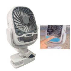 Imagem de Ventilador de Mesa Umidificador Agua USB Bateria Recarregavel Garra 3 Velocidades 360 Graus Portatil Verao Calor