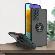 Imagem de Estojo magnético à prova de choque para Samsung Galaxy A52S A52 A53 A12 A23 S20 S21 FE S22 Ultra Note 20 S10E S10 S9 Plus Suporte para anel, verde escuro, para Samsung Note 20