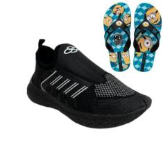 Imagem de Kit Tênis Meia Infantil Masculino e Chinelo Ipanema Minions Lançamento