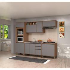 Imagem de Armário De Cozinha Compacta 5 Peças Vanilla Com Cinza Puro Isa Luciane