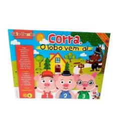 Imagem de Corra, o lobo vem ai jogo de tabuleiro educativo 3 porquinho - BATE BU