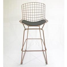 Imagem de Banqueta BERTÓIA cobre assento preto altura 60cm - Poltronas do Sul